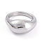 Tarnish Resistant Unisex 304 Stainless Steel Finger Rings, Round Shape, Stainless Steel Color, Size 7, 3.2~9.8mm, Inner Diameter: 17.3mm