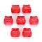 Transparent Glass Beads, Chinese Zodiac Signs Tiger, Red, 11.5x12x8mm, Hole: 1mm