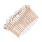 Quartz Crystal Gravel Hair Clip, with Metal Hair Combs, 75x40mm