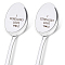 Stainless Steel Spoons Set, Including 2 Spoons with Word, Stainless Steel Color, Heart Pattern, 196x32mm, 2pcs/set