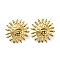 Stainless Steel Earrings, Sun, Real 18K Gold Plated, 27.5x27.5mm