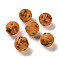 Handmade Frosted Lampwork Beads, Round, Orange, 11.5~12.5mm, Hole: 2~2.5mm