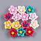 Resin Cabochons, Flower, Mixed Color, 13x13.5x5mm