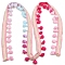 Ethnic Style Polyester Pom Pom Tassel Fringe Trim Ribbon, for Clother, Curtain Decoration, Pink, 1-3/8 inch(35mm)