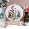 DIY Flower Pattern Embroidery Kits for Starter, Including Printed Fabric, Embroidery Thread & Needles, Embroidery Hoops, Instruction, Colorful, 200mm