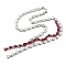 Brass Micro Pave Cubic Zirconia Necklaces, Teardrop, Crimson, 19.33 inch(491mm)