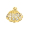 Rack Plating Brass Micro Pave Clear Cubic Zirconia Charms, Long-Lasting Plated, Cadmium Free & Lead Free, Shell Shapes, Real 18K Gold Plated, 12.5x12.5x3.5mm, Hole: 1.2mm