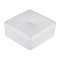 Plastic Bead Containers with Hinged Lid, Square, Clear, 9.55x9.4x3.5cm, Inner Size: 9x9cm.