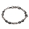 304 Stainless Steel Cable Chain Bracelets, with 201 Stainless Steeel Findings, Stainless Steel Color, Black, 8-3/4 inch(22.2cm)