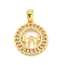 Brass Micro Pave Clear Cubic Zirconia Pendants, Gesture, Real 18K Gold Plated, 21x18x2mm, Hole: 3mm