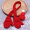 Mini Cloth Doll Scarf & Hat, for Doll Making Supplies, Red, 55x40x10mm