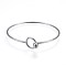 Tarnish Resistant 304 Stainless Steel Bangles, Stainless Steel Color, 2-1/4 inch(5.7cm)~2-1/4 inch(5.8cm), 2mm