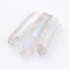 Electroplated Natural Quartz Crystal Graduated Beads Strands X-G-P315-A10-2