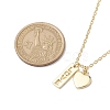 Valentine's Day Brass Heart and Rectangle with Word Love Pendant Necklace NJEW-JN04700-4