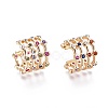Brass Micro Pave Cubic Zirconia Cuff Earrings EJEW-I249-10G-1