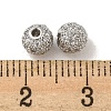 Brass Micro Pave Clear Cubic Zirconia Beads ZIRC-R113-01A-P-3