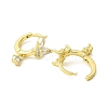 Butterfly Real 18K Gold Plated Brass Dangle Hoop Earrings EJEW-L270-11G-01-2