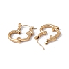 Ion Plating(IP) 304 Stainless Steel Heart with Arrow Hoop Earrings for Women EJEW-E199-06G-2