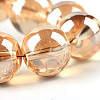 Electroplate Glass Beads Strands EGLA-Q062-8mm-A12-4