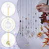 AHADERMAKER 5Pcs 5 Style AB Color Plated Glass Pendant Decorations HJEW-GA0001-41-3