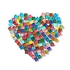 Square with Glitter Powder Mosaic Tiles Glass Cabochons DIY-P045-04-2