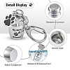 Pet Urn Key Chain Paw Print Urn Pendant Necklace Pet Cremation Jewelry Stainless Steel Paw Print Keychain Pet Keepsake Cat & Dog Urn with Storage Bag JX365A-3