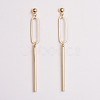 Brass Bar Dangle Stud Earrings EJEW-JE03339-1