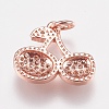 Brass Micro Pave Cubic Zirconia Charms ZIRC-E147-21RG-2