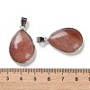 Synthetic Strawberry Quartz Pendants G-B123-05P-01-3