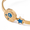 Blue Enamel Moon & Star Hinged Bangle BJEW-L678-04G-4