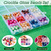 300Pcs 12 Colors Crackle Baking Painted Imitation Jade Glass Beads Set DGLA-TA0001-05-13