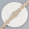 Brass Flower Bridal Belt with Glass Rhinestones for Wedding Dress AJEW-WH0455-006G-4