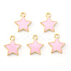 Light Gold Plated Alloy Enamel Pendants ENAM-R136-21B-1