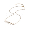 Natural Shell Word Lucky Pendant Necklace with Golden Brass Cable Chains for Mother's Day NJEW-JN04151-04-4