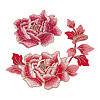 Nbeads 2Pcs 2 Style Peony Polyester Embroidery Sew on Clothing Patches PATC-NB0001-11D-1