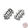Rhodium Plated 925 Sterling Silver Box Clasps X-STER-L057-017P-1