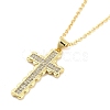 Brass Micro Pave Clear Cubic Zirconia Pendant Necklaces NJEW-Z035-03C-G-2