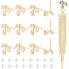 BENECREAT 16Pcs Brass Stud Earring Findings KK-BC0008-38-1