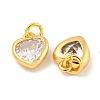 Brass Micro Pave Clear Cubic Zirconia Pendants KK-P275-33B-G-2