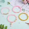 4Pcs 4 Style Natural Malaysia Jade & Synthetic Citrine Beads Bead Bracelets Set BJEW-SW00105-02-3