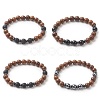 Gemstone & Natural Rosewood Beaded Stretch Bracelet for Men Women BJEW-JB09295-1