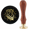 Brass Wax Seal Stamp with Handle AJEW-WH0184-0963-1