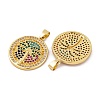 Brass Micro Pave Cubic Zirconia Pendants KK-E108-19G-2