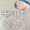 7Pcs Vortex & Heart Food Grade Plastic Cookie Cutter Set DIY-D047-14-4