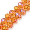 Electroplate Transparent Glass Beads Strands EGLA-N002-34B-C08-1