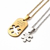 Matching Puzzle Couple Pendant Necklaces & Heart Stud Earrings SJEW-E045-07GP-2