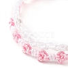 2Pcs 2 Colors Peach Blossom Braided Cord Bracelet BJEW-JB07610-02-4