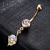Brass Cubic Zirconia Navel Ring AJEW-EE0004-28A-1
