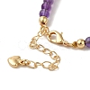 4mm Round Natural Amethyst Beaded Bracelets BJEW-P318-03G-01-3