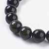 Natural Golden Sheen Obsidian Beads Strands G-C076-10mm-5-3